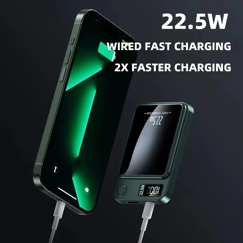 5000mAh Magnetic Wireless Power Bank, 22.5W/20W Fast Charging for iPhone & Android