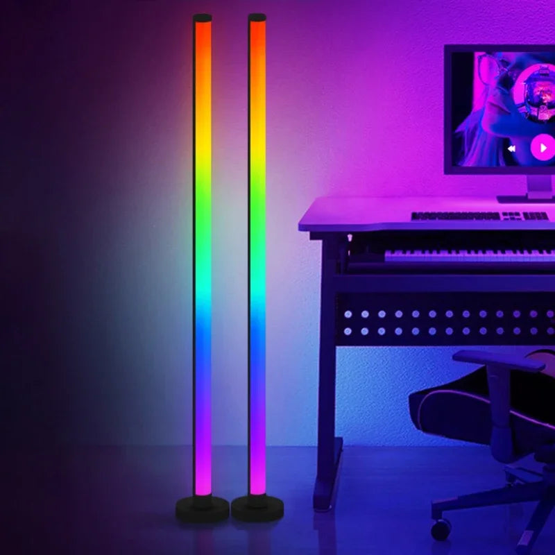 Smart RGB Floor Lamp with Music Sync – LED Mood Light for Room Decor