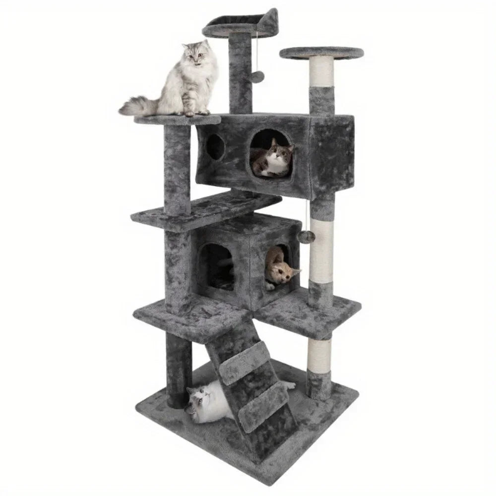 55" Cat Tree Tower Activity Center – Grey