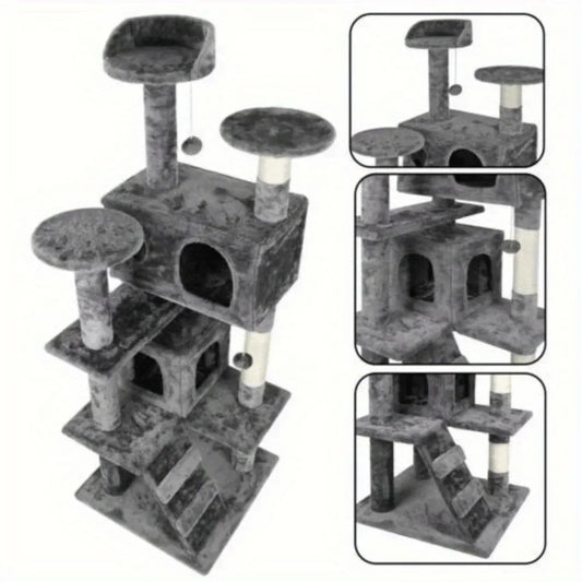 55" Cat Tree Tower Activity Center – Grey