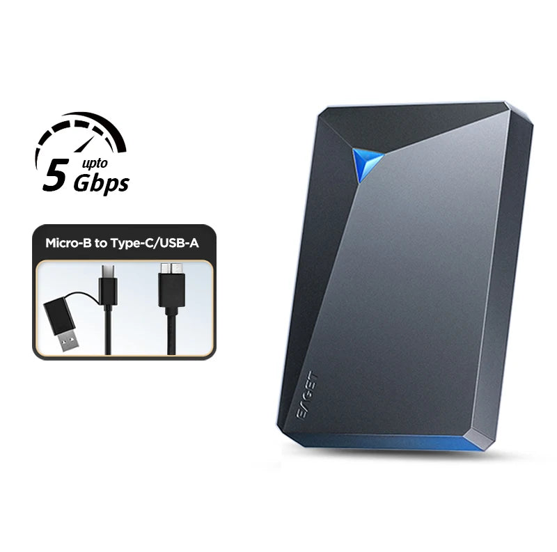 Portable External Hard Drive - 1TB/5TB, 2.5", 5Gbps, Compatible with PC, Mac, Desktop, MacBook