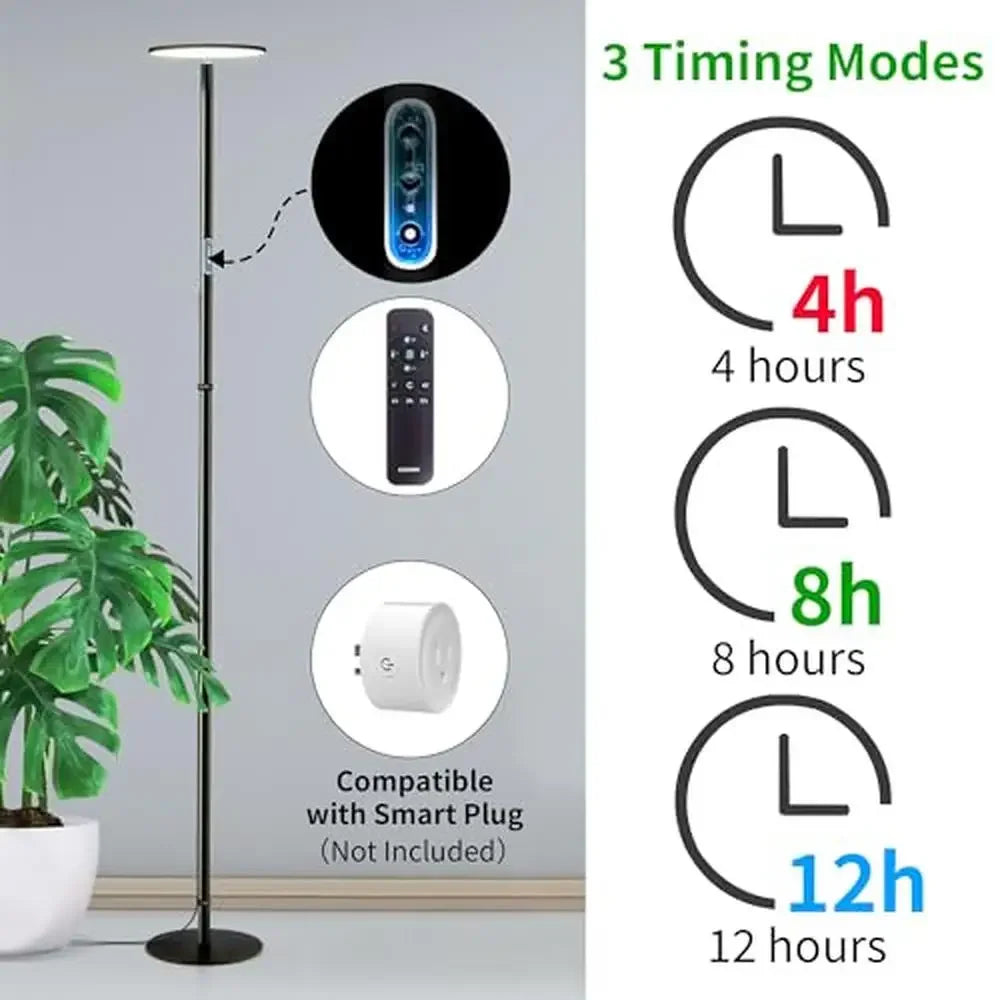 40W Full Spectrum LED Grow Light – 10-Level Dimmable, Timer, Remote, 69" Heighthom