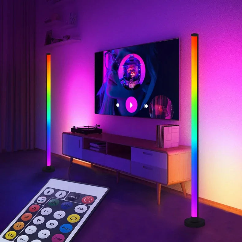 Smart RGB Floor Lamp with Music Sync – LED Mood Light for Room Decor