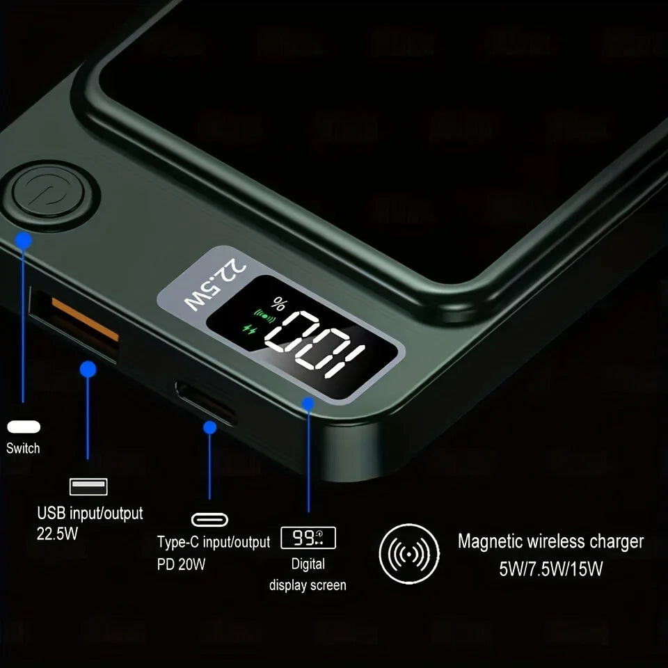 5000mAh Magnetic Wireless Power Bank, 22.5W/20W Fast Charging for iPhone & Android