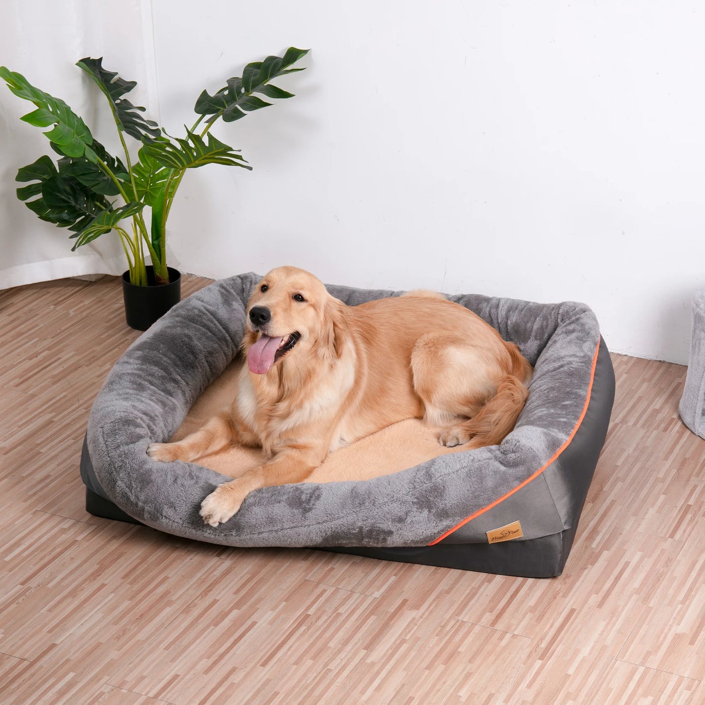 L XL 2XL 3XL Dog Bed Super Soft Orthopedic Foam Pet Bed Sleeping Mat with Removable Cover Cotton-padded Bolster