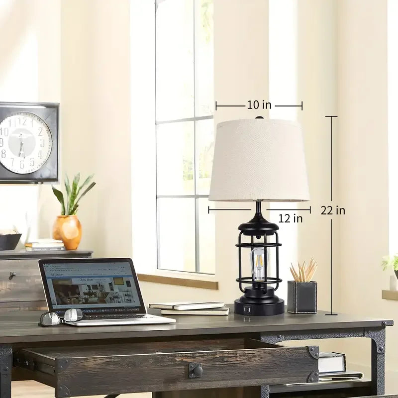 Farmhouse Table Lamps - Set of 2, Touch Dimmable with Bulbs