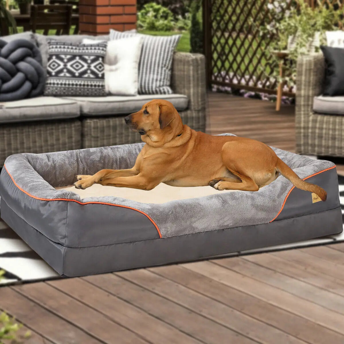 L XL 2XL 3XL Dog Bed Super Soft Orthopedic Foam Pet Bed Sleeping Mat with Removable Cover Cotton-padded Bolster