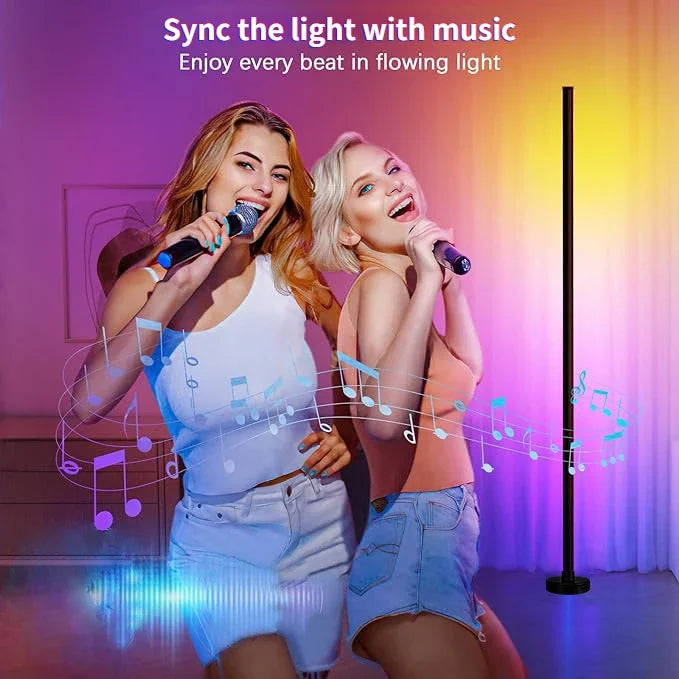 Smart RGB Floor Lamp with Music Sync – LED Mood Light for Room Decor