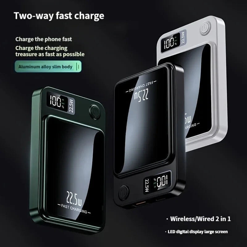 5000mAh Magnetic Wireless Power Bank, 22.5W/20W Fast Charging for iPhone & Android