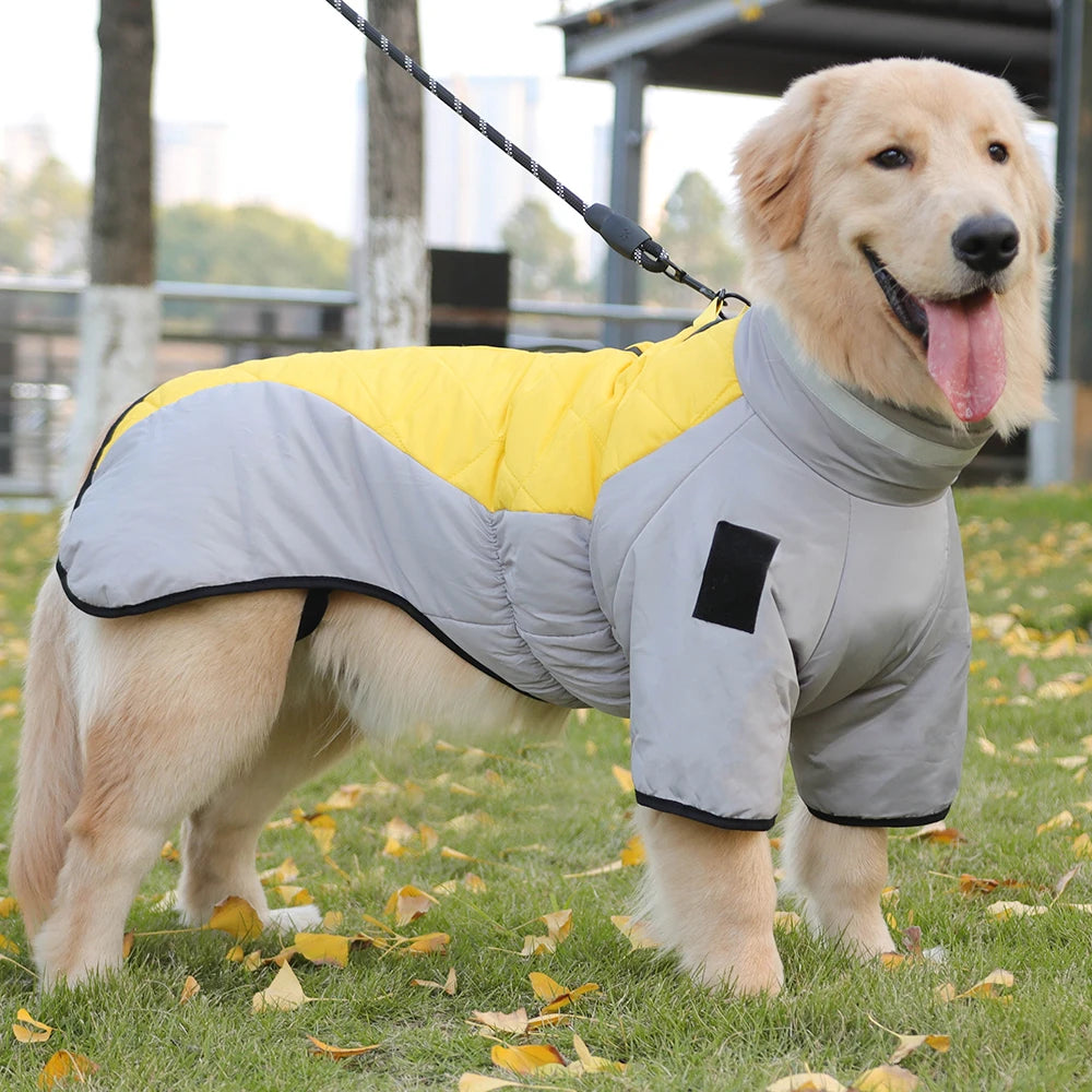 Winter Dog Jacket, Soft Waterproof Reflective Coat with Sleeves & High Collar for Medium/Large Dogs