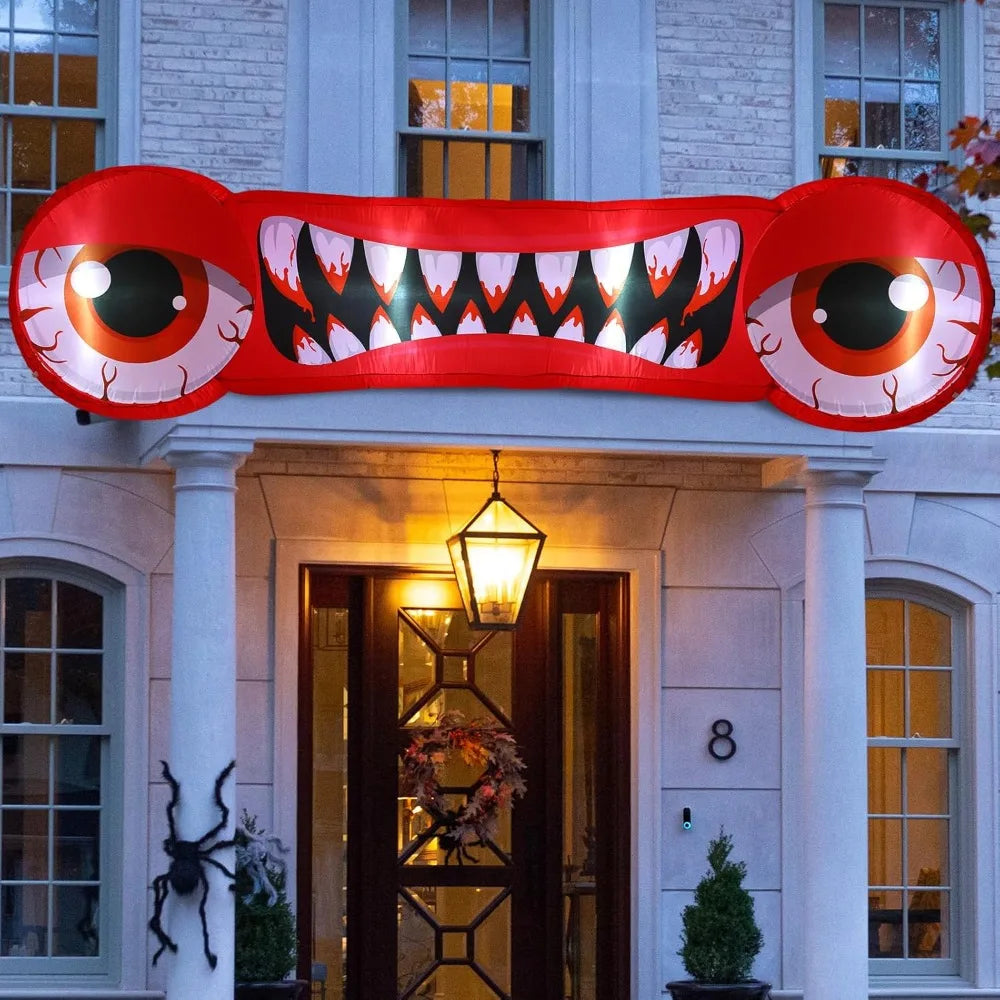 14 FT Length Double Red Eyes with Teeth Blow with Build-in LED Lights