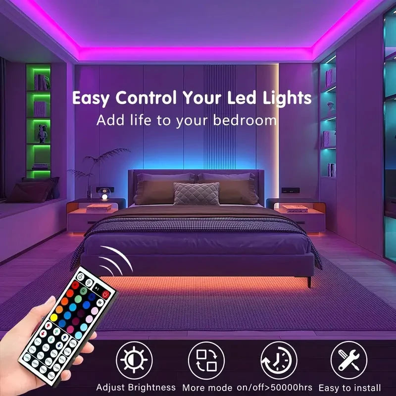 LED Strip with Remote, Color-Changing RGB Tape Lights for TV Backlight