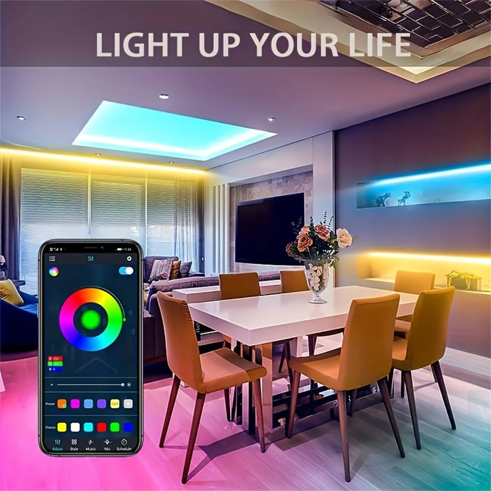 WiFi LED Strip, 24K Control with Battery and US Plug Power Supply for Ambient Lighting