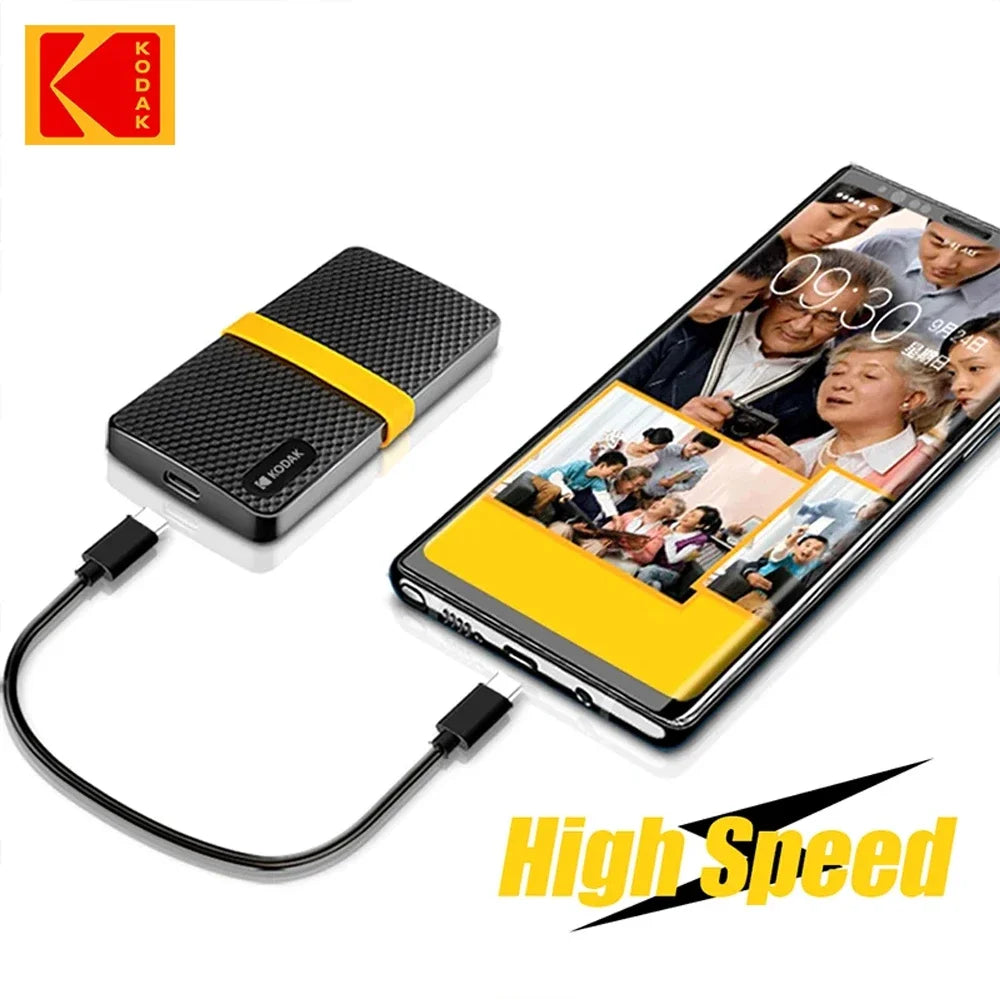 Kodak X200 Portable SSD 1TB USB 3.1 Type C External Drive Hard Disk 512GB 256GB Solid State Drive For PS4 Laptop Macbook PC