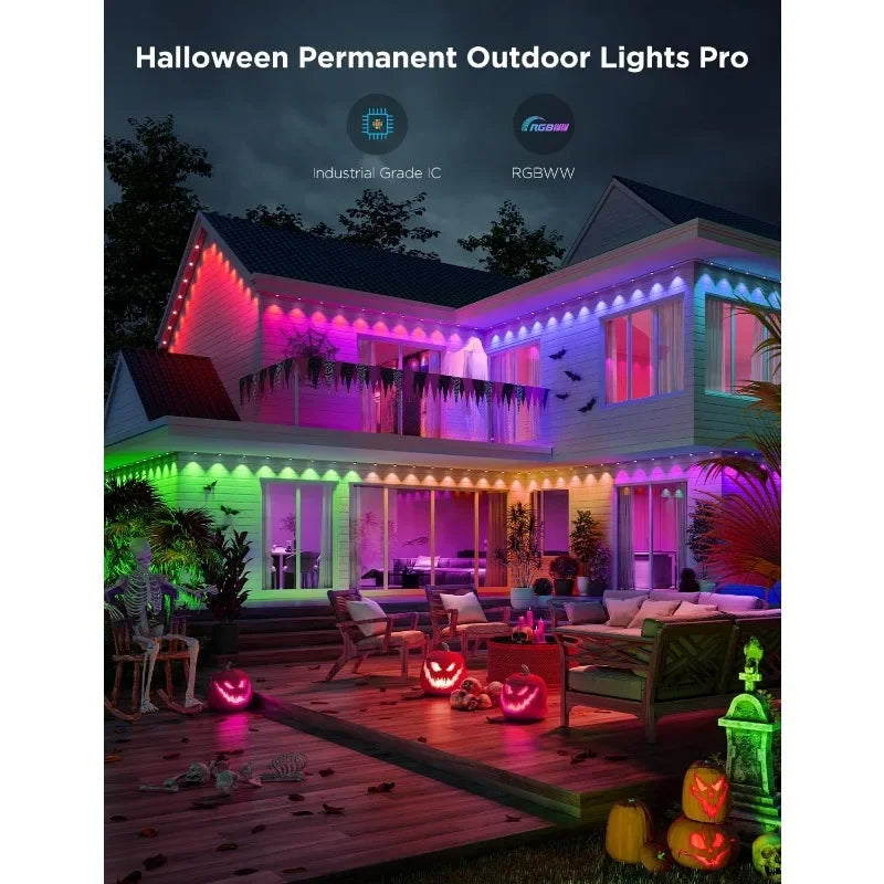 Govee 100ft Permanent Outdoor Lights Pro, 60 RGBIC LED, 75 Scene Modes for Halloween & Christmas