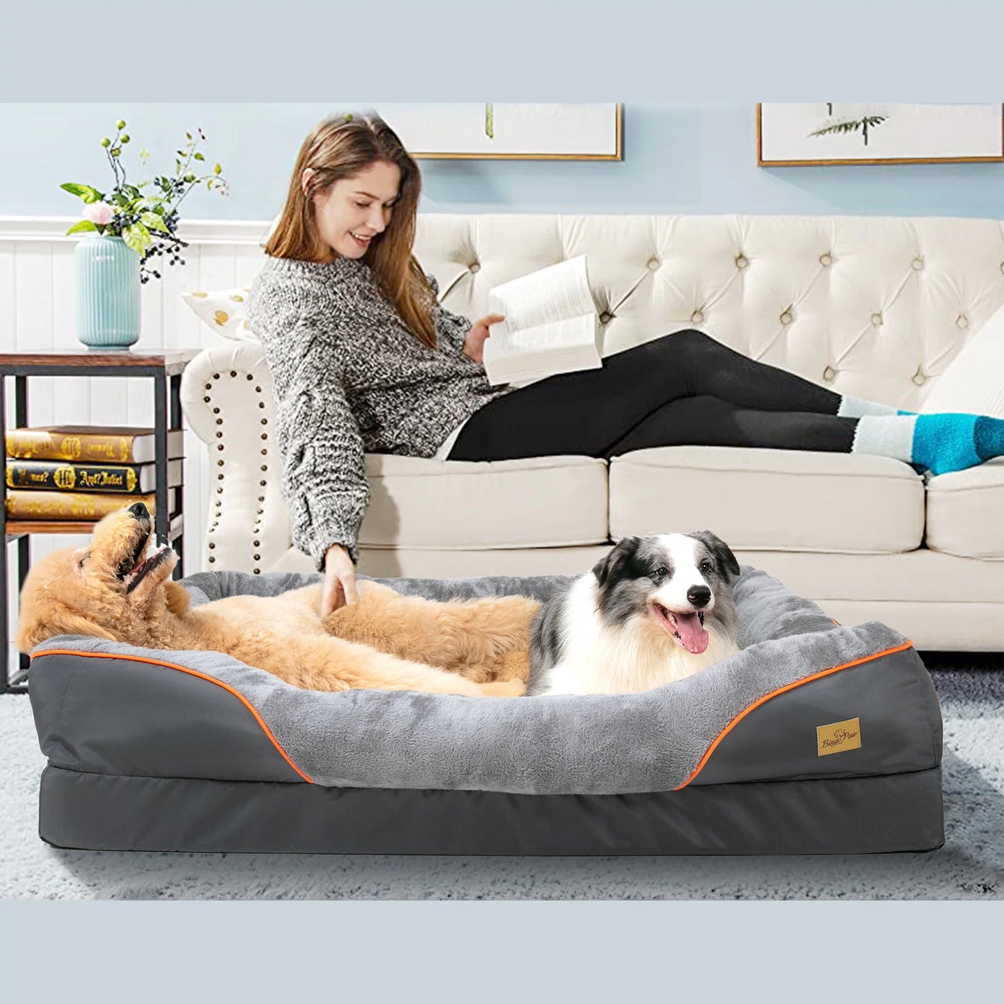 Large Dog Bed Soft Comfortable Anti-Allergy Warm Fleece Removable Washable Cover Pet