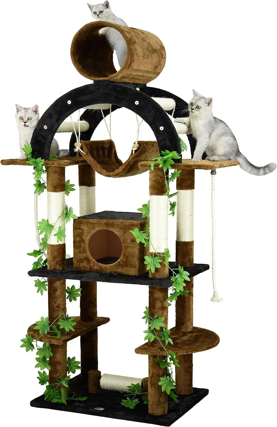 Multilevel Cat Tree Tower - Plush Perches and Multiple Scratching Posts