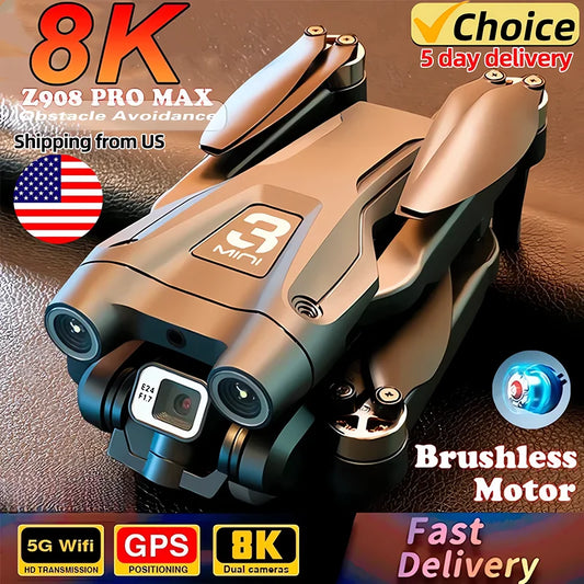 Pro Max GPS Drone: 8K HD Dual Camera, Obstacle Avoidance, 9000M Range