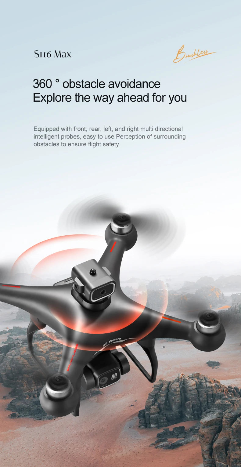 S116 MAX Drone: 5G HD Dual ESC Camera, Optical Flow, 360° Obstacle Avoidance