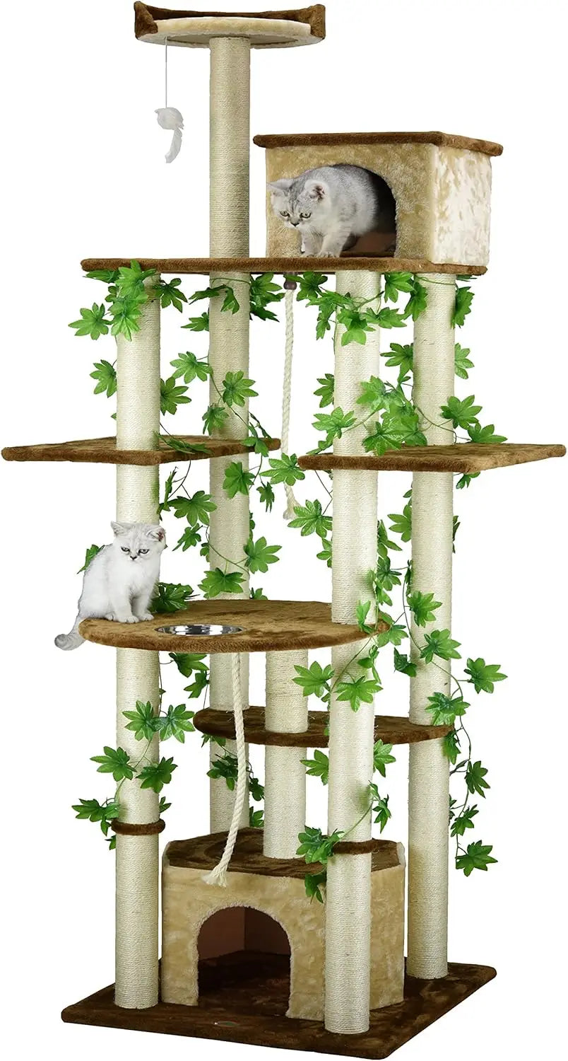 Multilevel Cat Tree Tower - Plush Perches and Multiple Scratching Posts