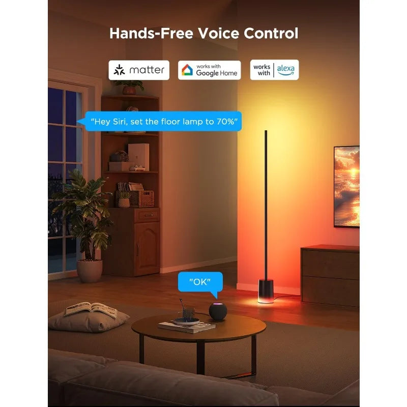 Govee Floor Lamp 2, RGBIC LED with Matter, Alexa Control, 1725lm Music Sync Corner Lamp