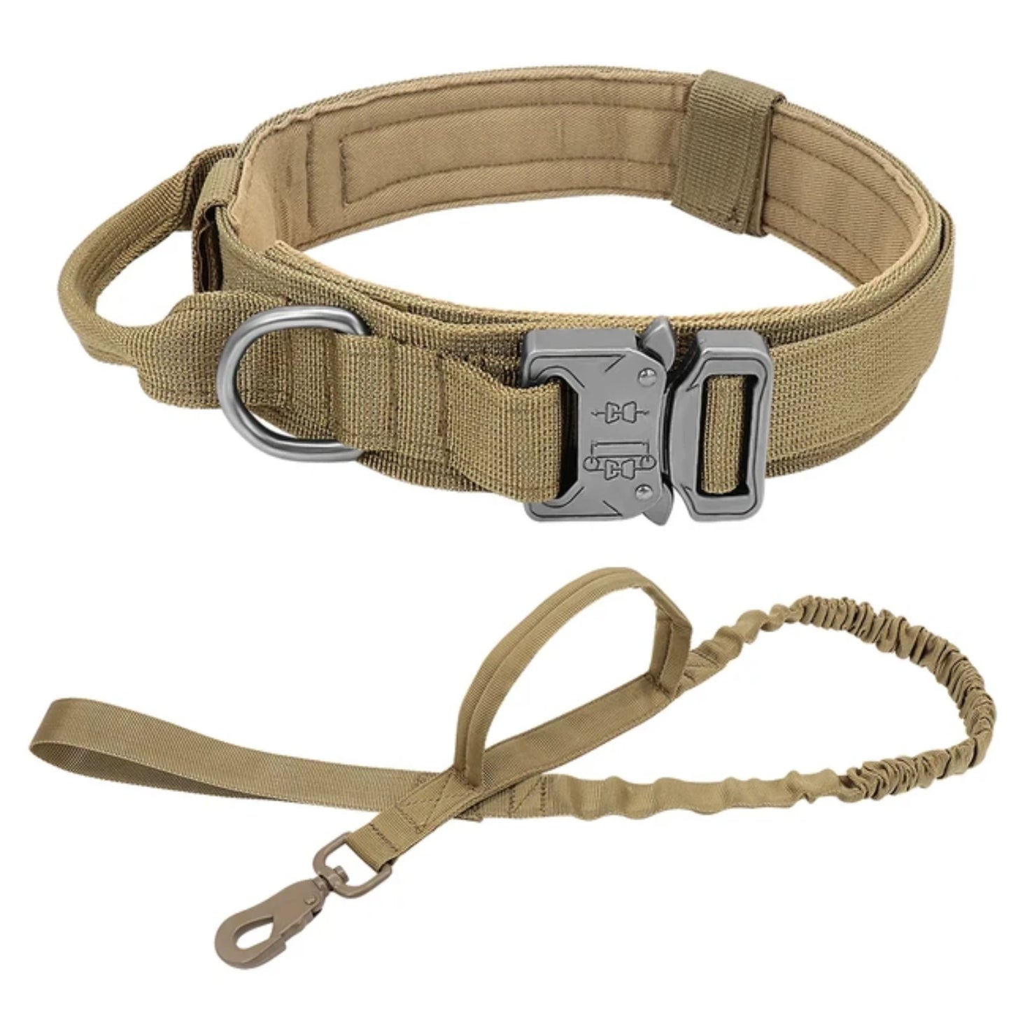 "Strong Dog Military Tactical Collar & Bungee Leash for Large Dogs