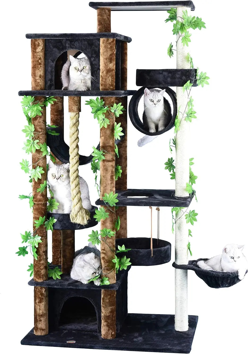 Multilevel Cat Tree Tower - Plush Perches and Multiple Scratching Posts