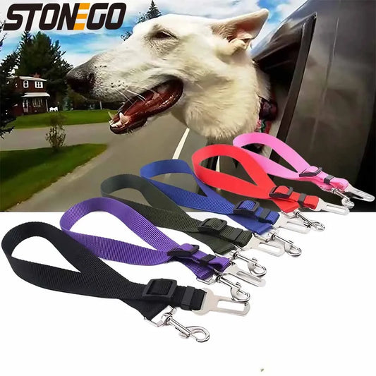 Adjustable Pet Car Seat Belt Safety Harness & Leash for Small Dogs and Cats