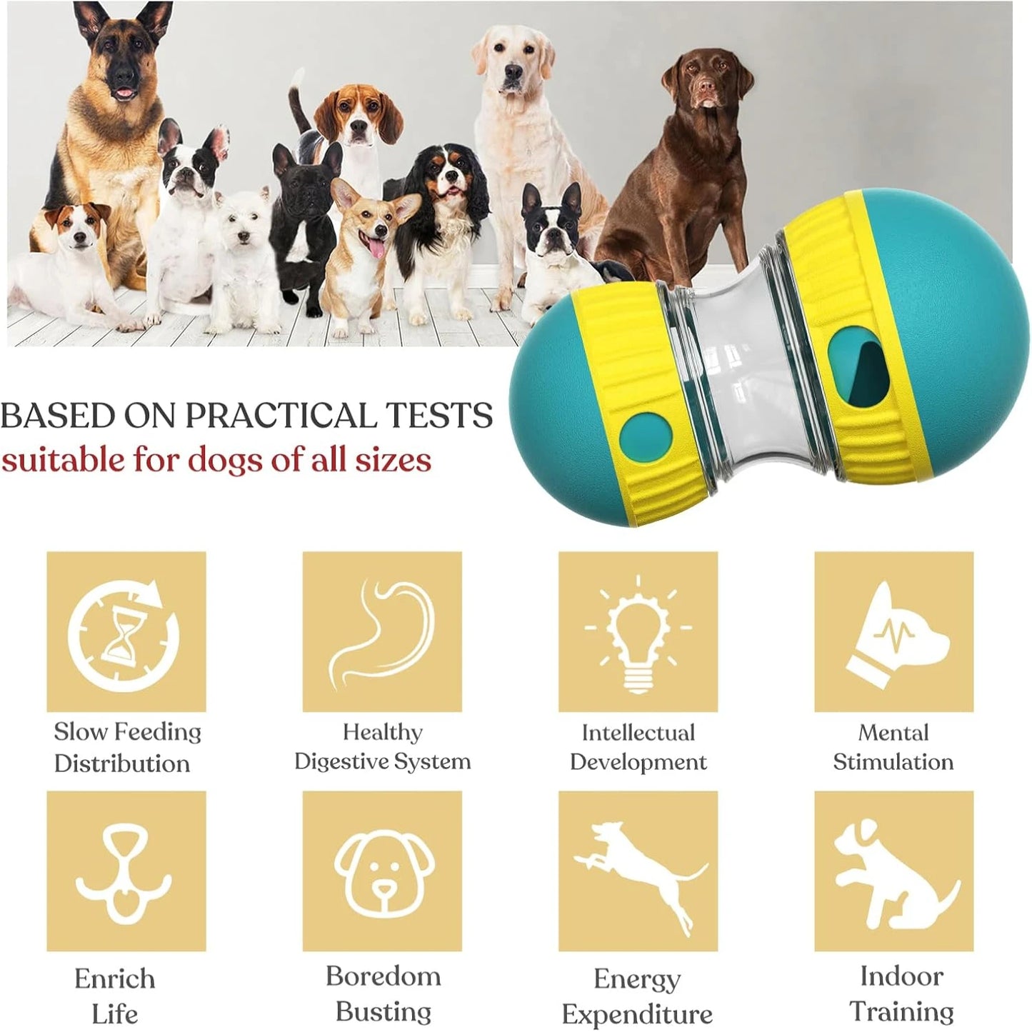 Interactive Slow Feeder Dog Puzzle Toy for Medium and Small Dogs