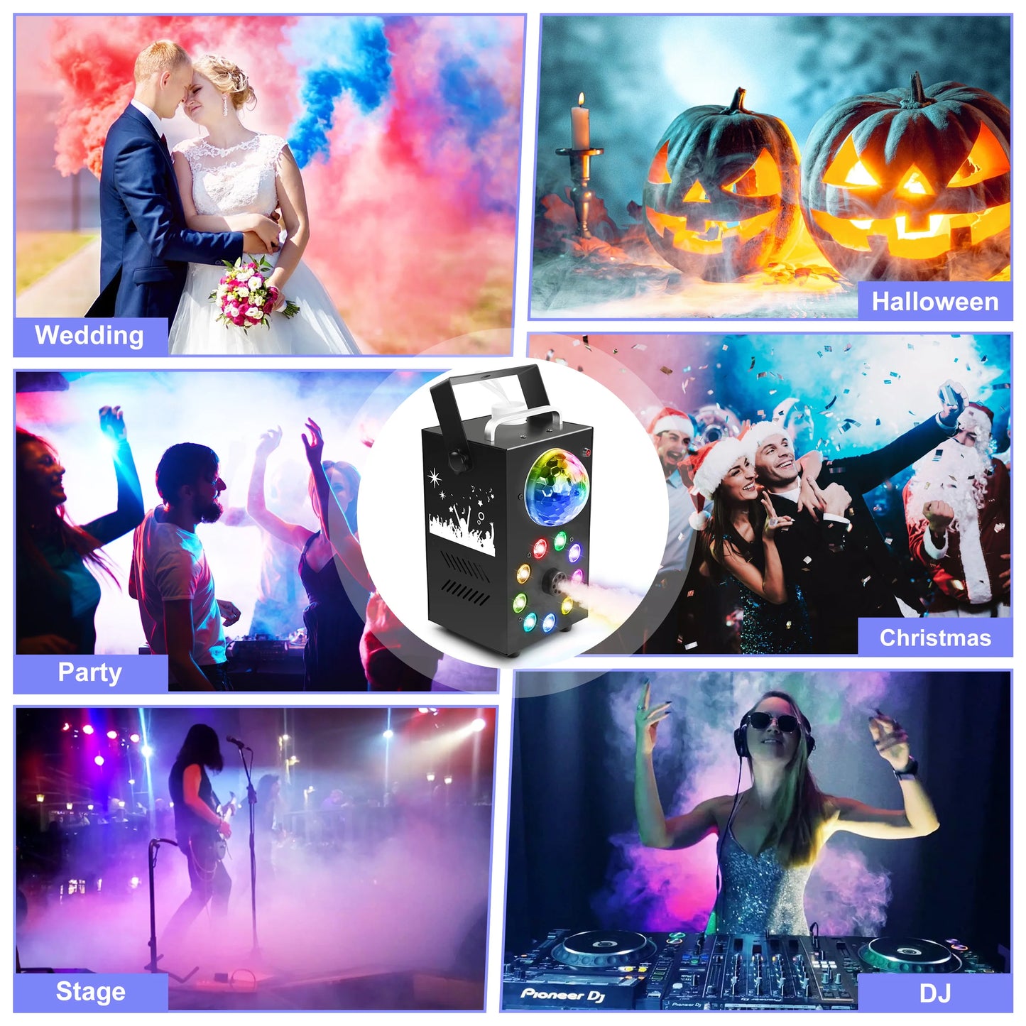 700W Fogger Smoke Machine with Wireless Remote Control, 3-in-1 LED RGB