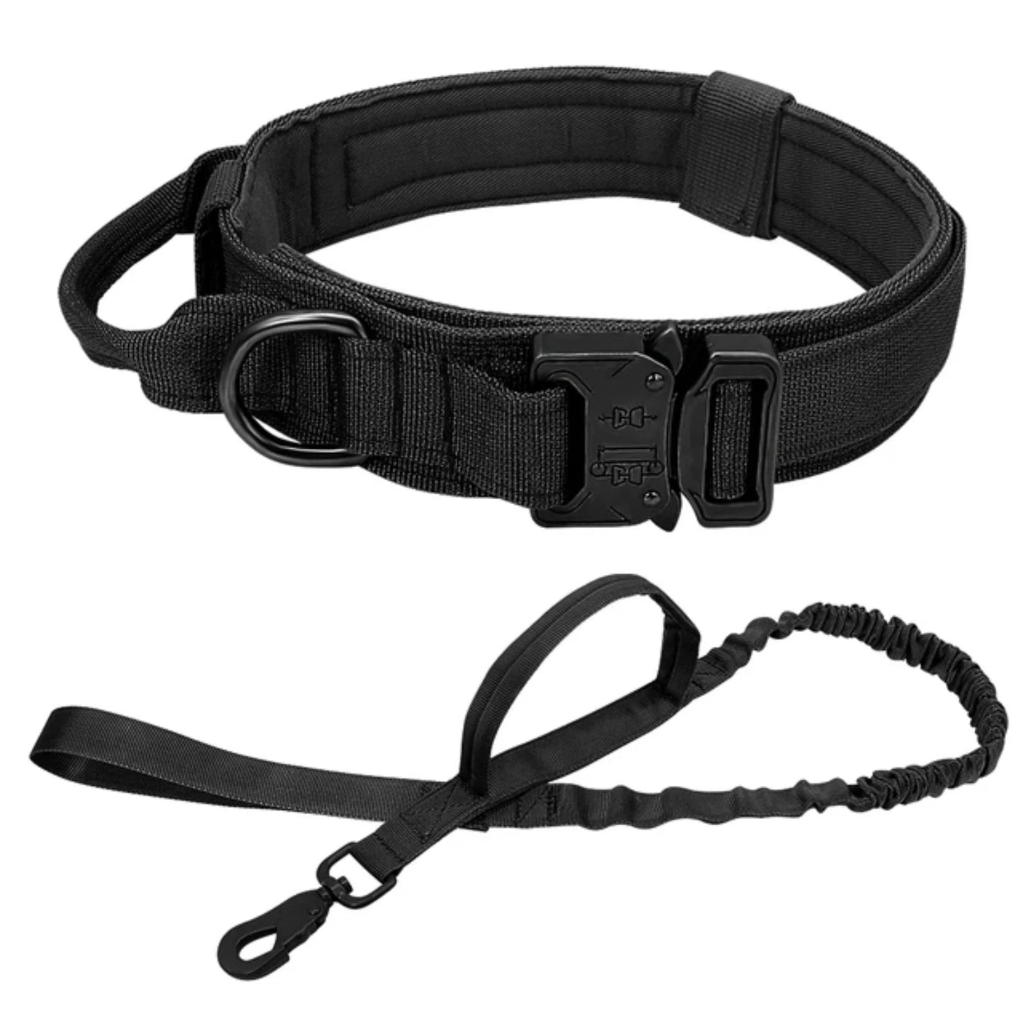 "Strong Dog Military Tactical Collar & Bungee Leash for Large Dogs