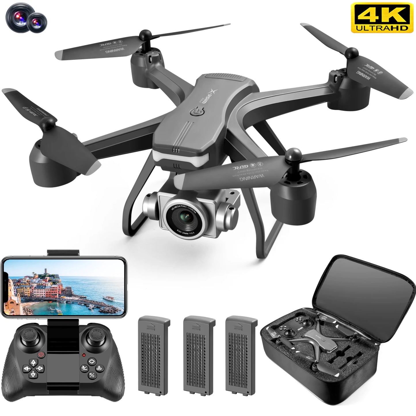 4DRC V14 Drone: 4K HD Dual Camera, 6K Wi-Fi FPV, Height Hold, Mini Quadcopter