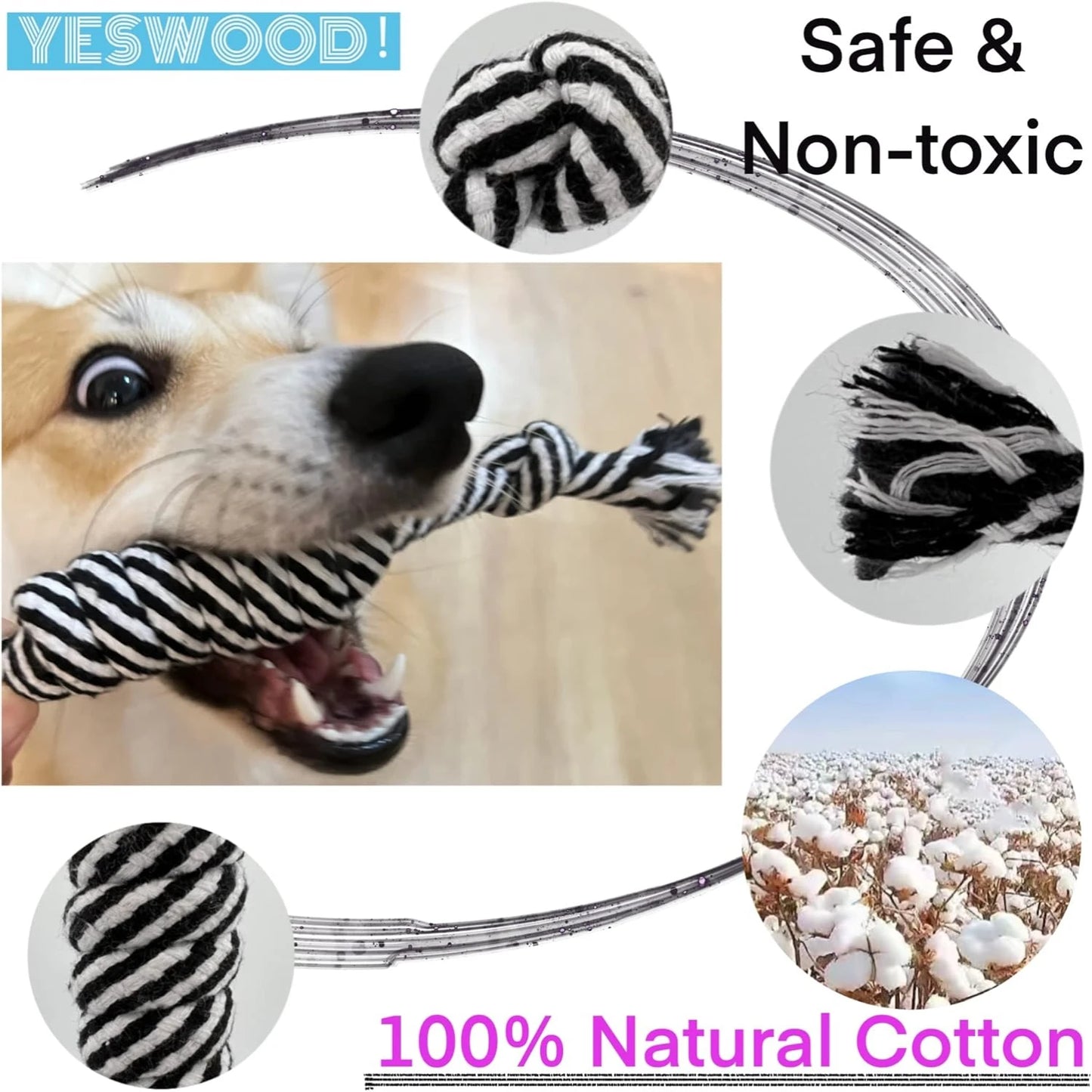 Puppy Rope Toys for Small Dogs, Rope Candy Toys, Puppy Dental Cleaning Chew Toys Knots Dog Rope Toy for Aggressive Chewers Smart