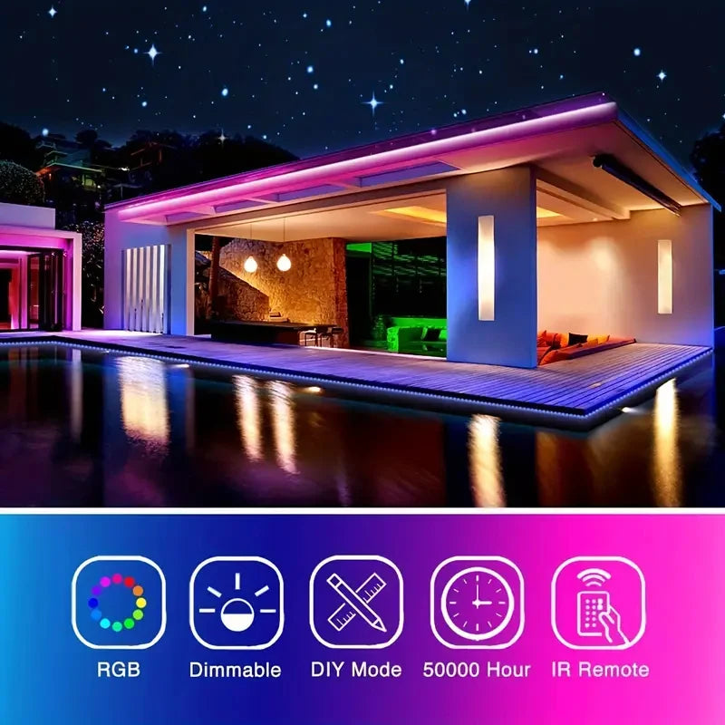 LED Strip with Remote, Color-Changing RGB Tape Lights for TV Backlight