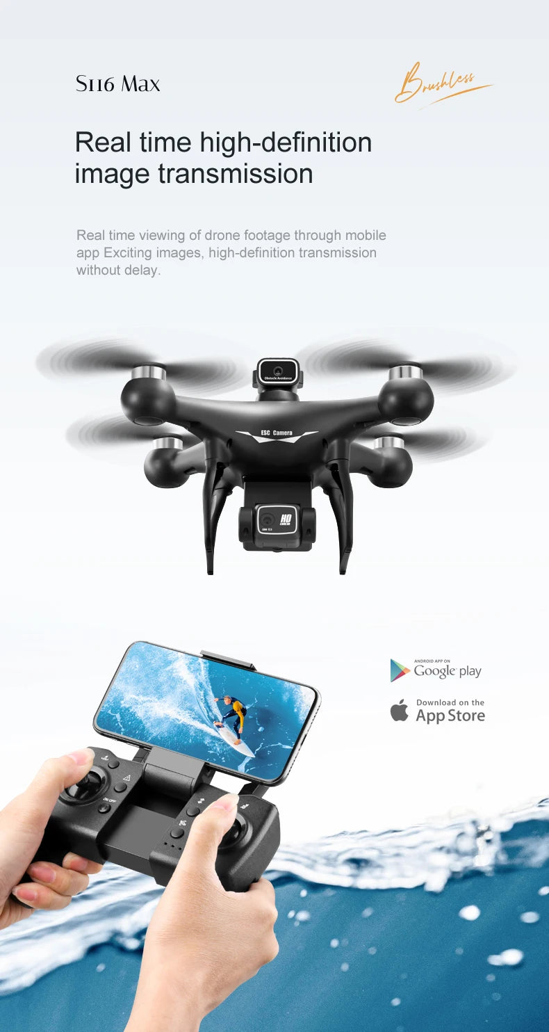 S116 MAX Drone: 5G HD Dual ESC Camera, Optical Flow, 360° Obstacle Avoidance