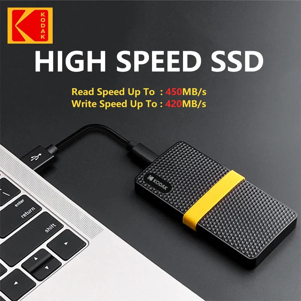 Kodak X200 Portable SSD 1TB USB 3.1 Type C External Drive Hard Disk 512GB 256GB Solid State Drive For PS4 Laptop Macbook PC