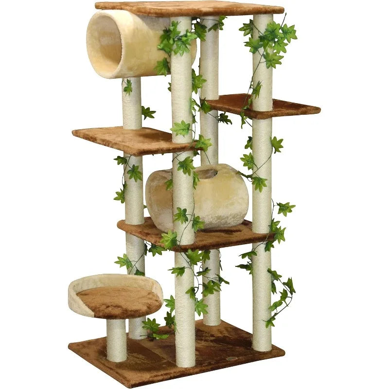 Multilevel Cat Tree Tower - Plush Perches and Multiple Scratching Posts