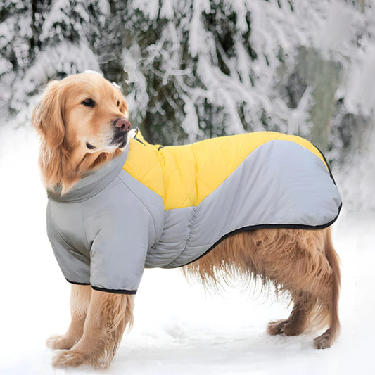 Winter Dog Jacket, Soft Waterproof Reflective Coat with Sleeves & High Collar for Medium/Large Dogs