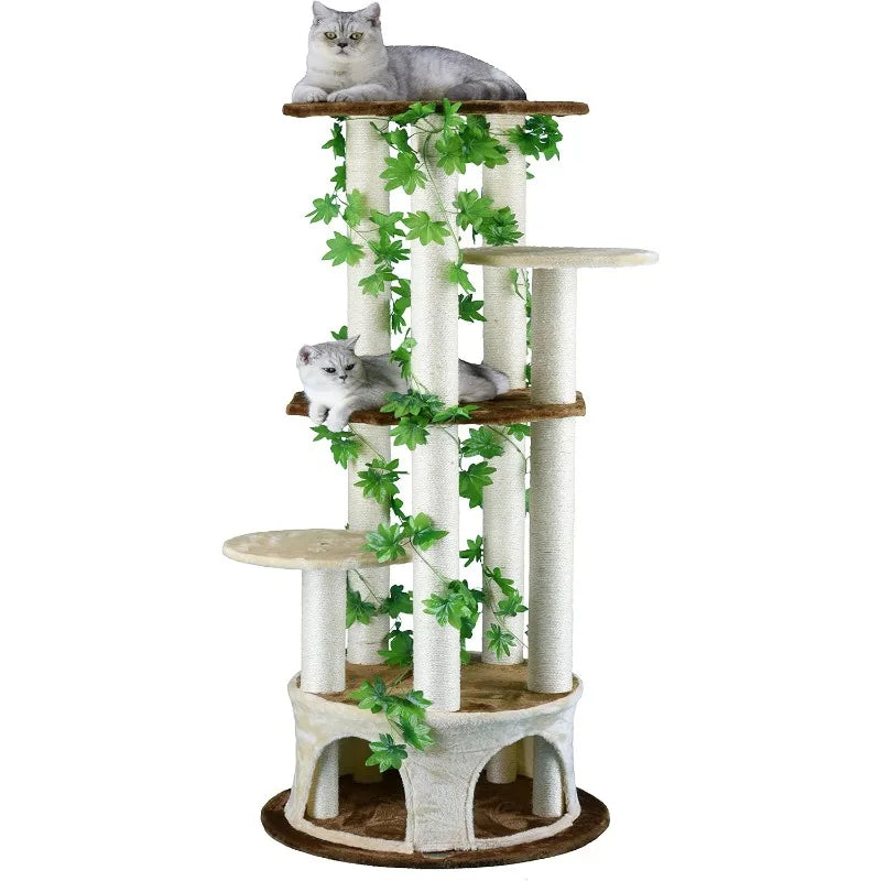 Multilevel Cat Tree Tower - Plush Perches and Multiple Scratching Posts