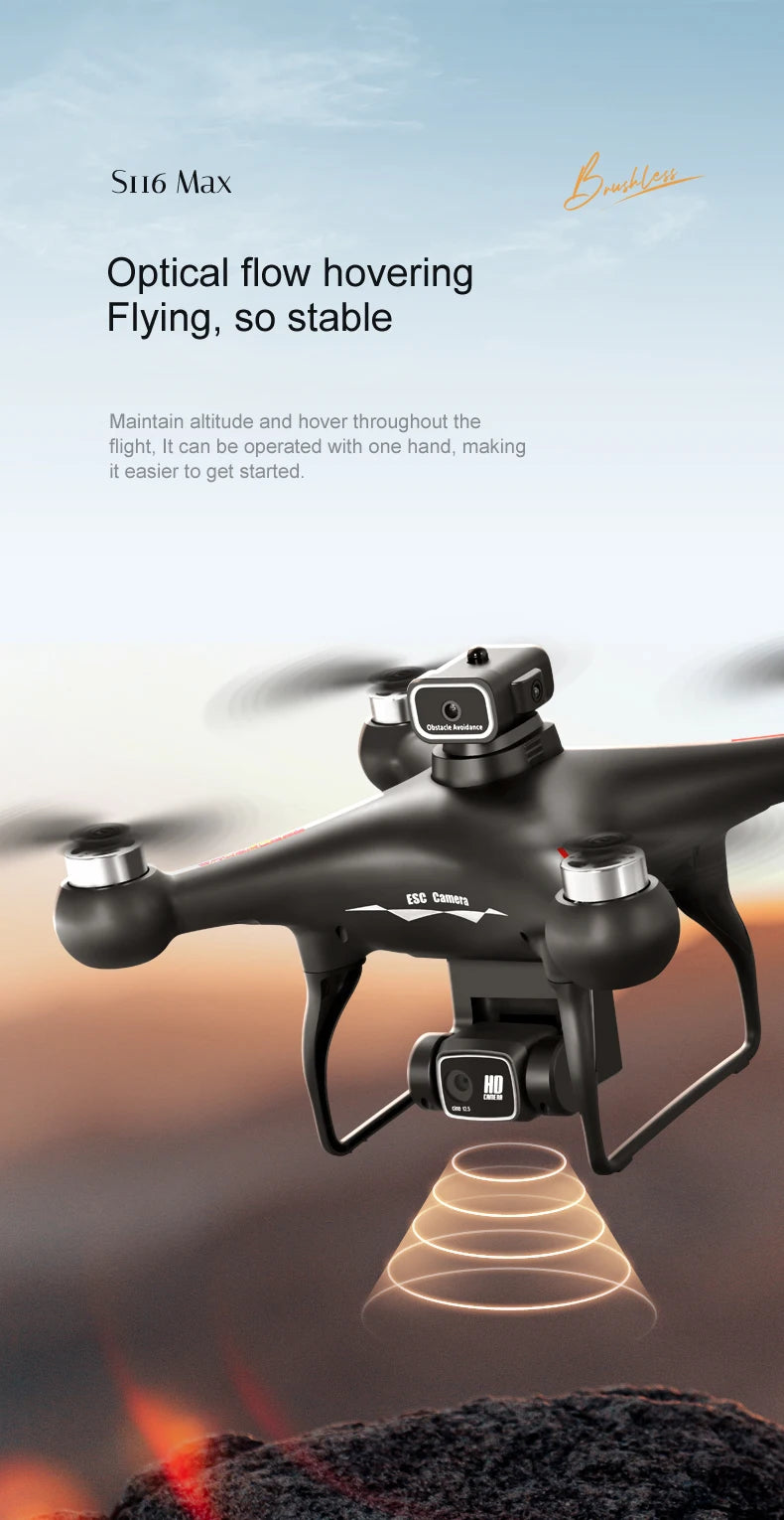 S116 MAX Drone: 5G HD Dual ESC Camera, Optical Flow, 360° Obstacle Avoidance