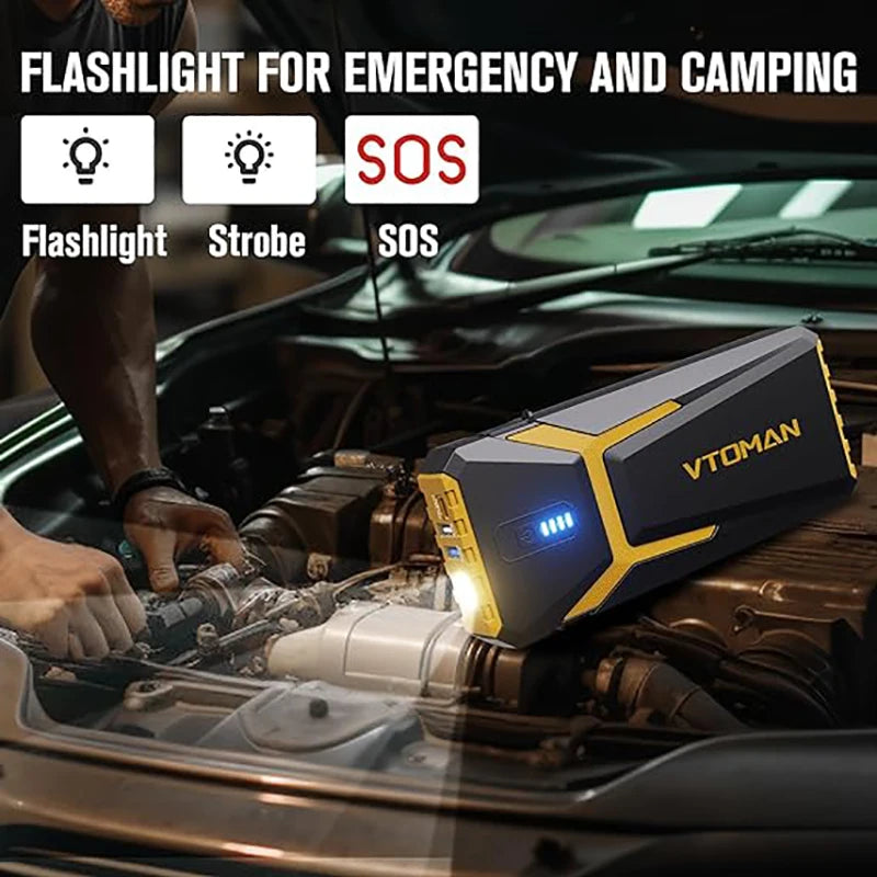 Power Bank 20000mAh Jump Starter, 4500A Portable Car Booster, Emergency Charger