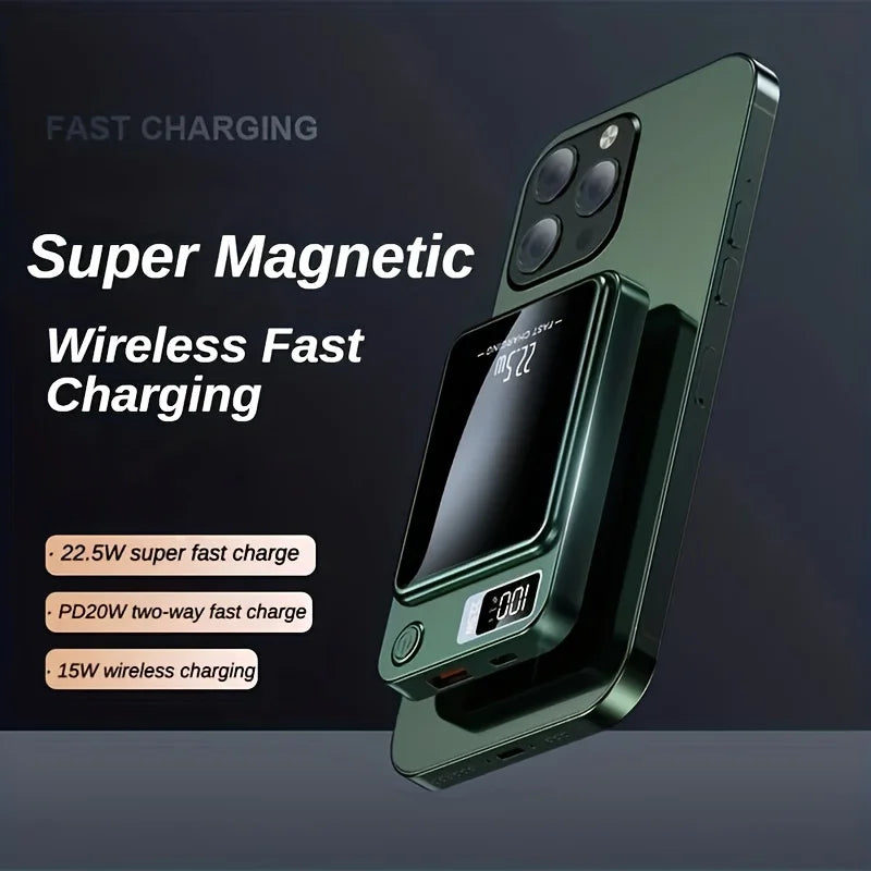5000mAh Magnetic Wireless Power Bank, 22.5W/20W Fast Charging for iPhone & Android