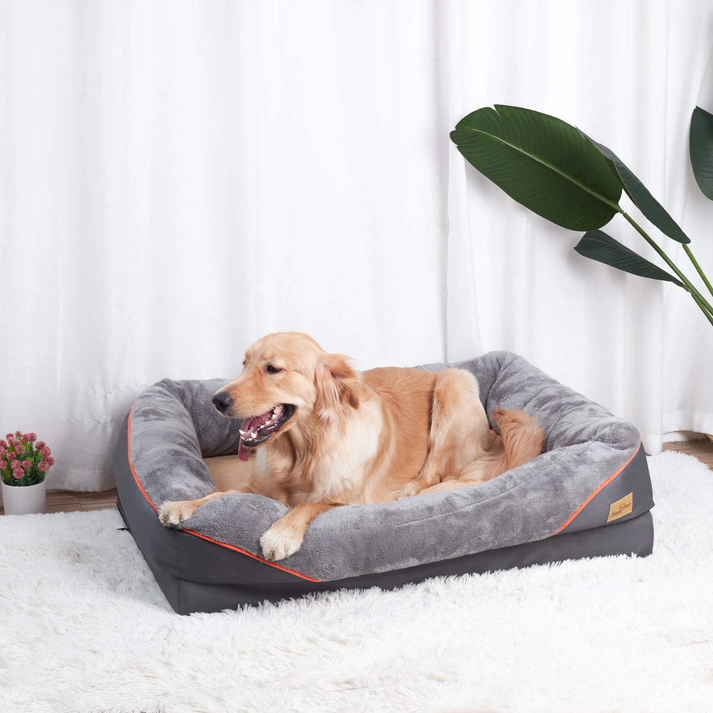 Large Dog Bed Soft Comfortable Anti-Allergy Warm Fleece Removable Washable Cover Pet