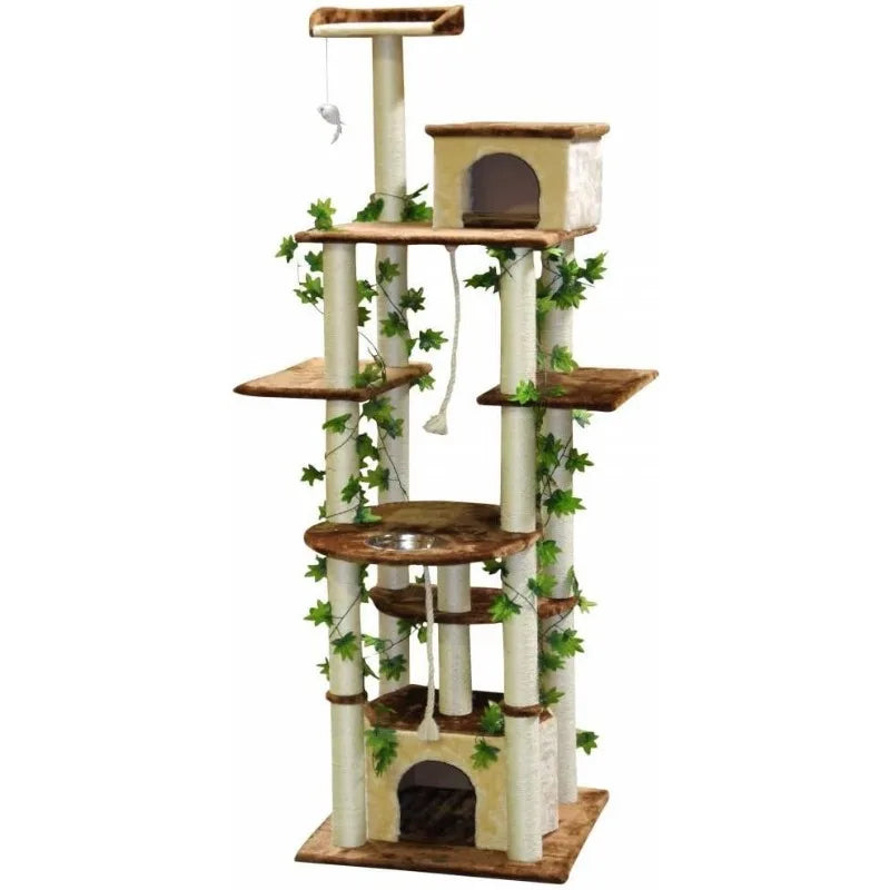 Multilevel Cat Tree Tower - Plush Perches and Multiple Scratching Posts