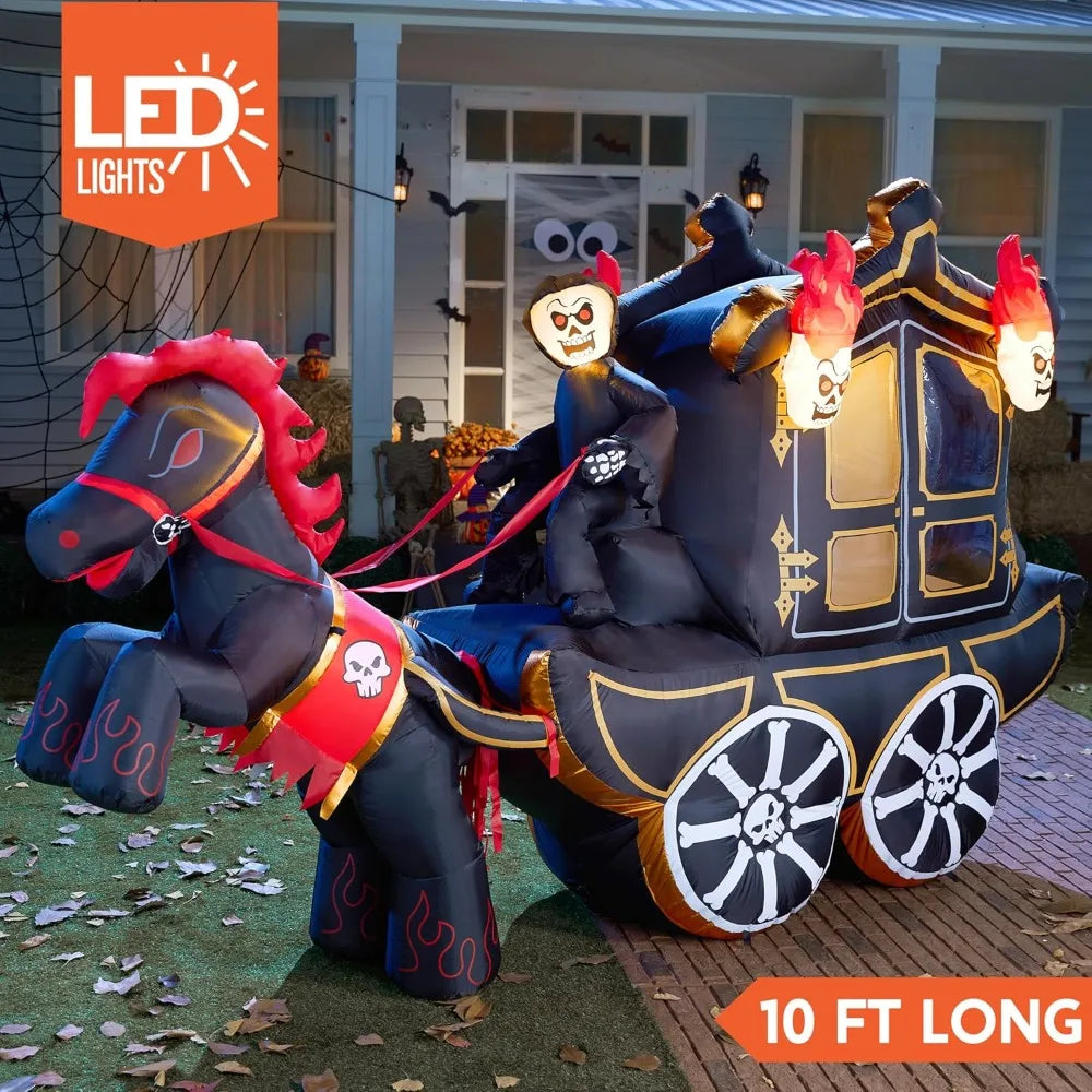 10 Ft Inflatable Carriage with Build-in LEDs