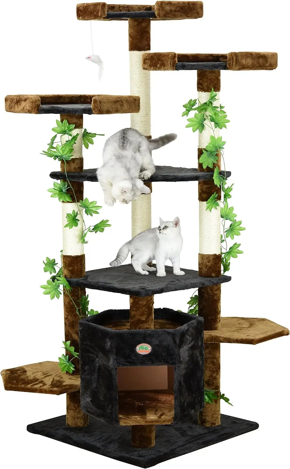 Multilevel Cat Tree Tower - Plush Perches and Multiple Scratching Posts