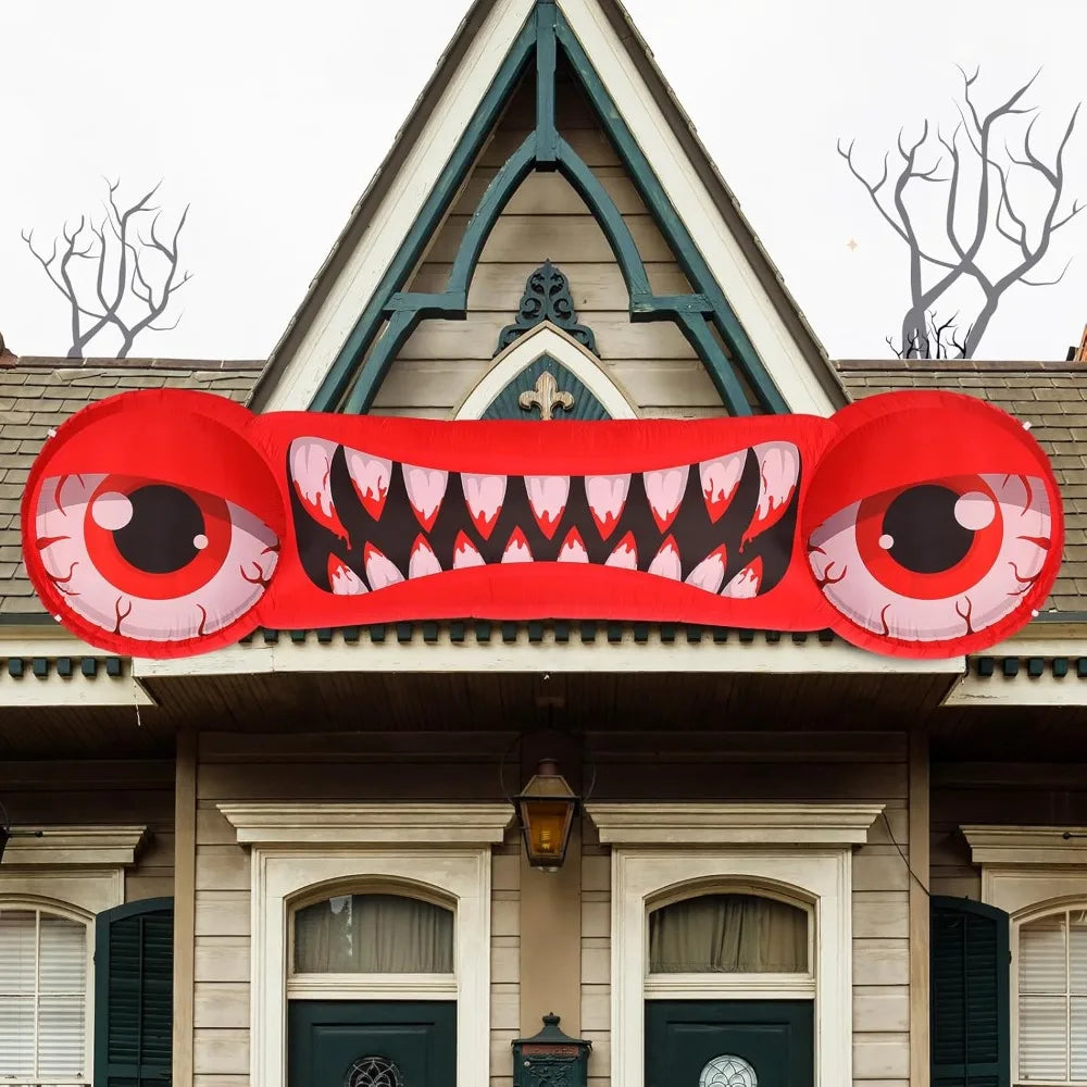 14 FT Length Double Red Eyes with Teeth Blow with Build-in LED Lights