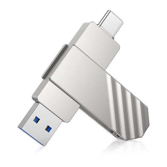 U600 256GB USB 3.2 Metal Type-C Flash Drive, up to 450MB/s, Dual USB C, Swivel Pen Drive