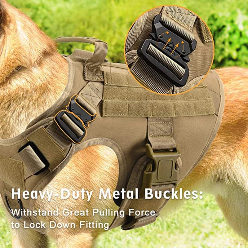 Tactical Dog Harness Military Pet Training Vest Dog Harness and Leash Set for Medium Large Dogs