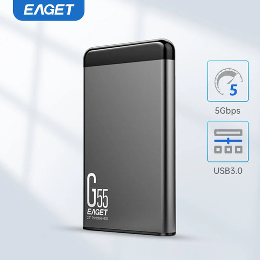 Eaget 2.5" Portable HDD - 5400 RPM, USB 3.0, 500GB/1TB External Hard Drive for Laptops/Desktops